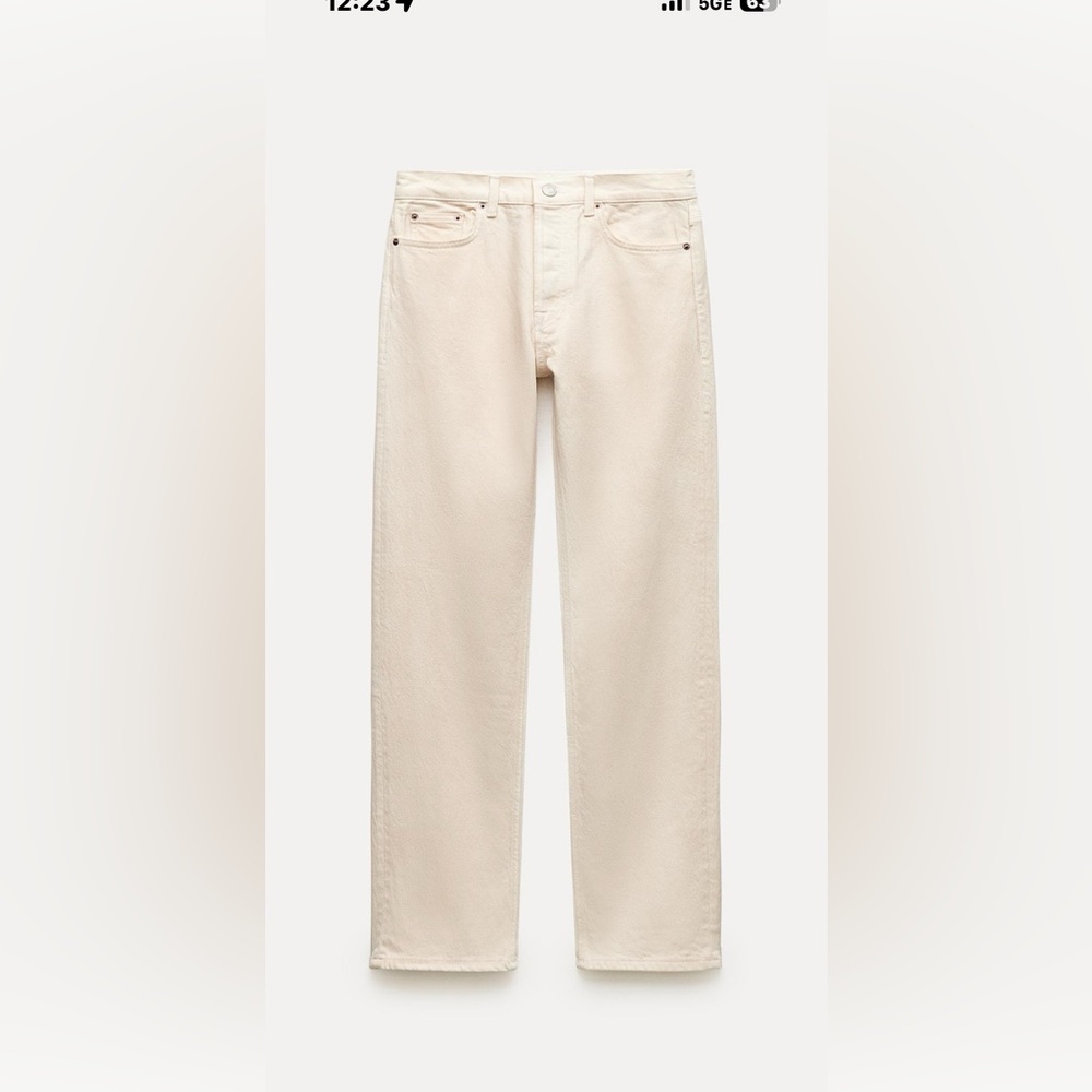 Zara ecru jeans mid waist